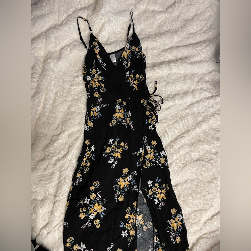 Black, divided maxi dress, size 4